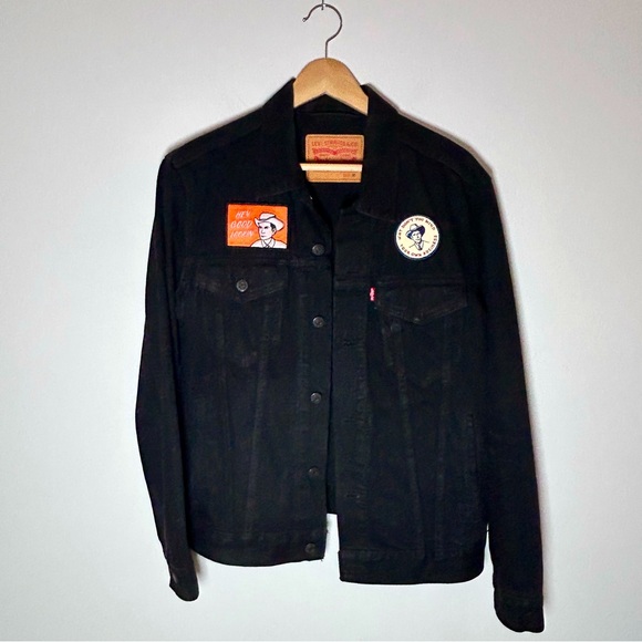 Levi's Other - Levi's Classic Black Denim Jacket with patches